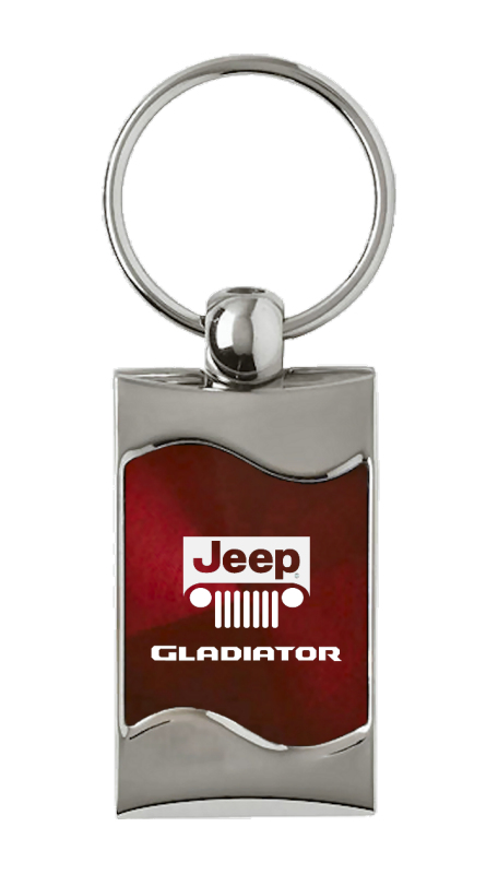 Gladiator Rectangular Wave Key Fob - Burgundy