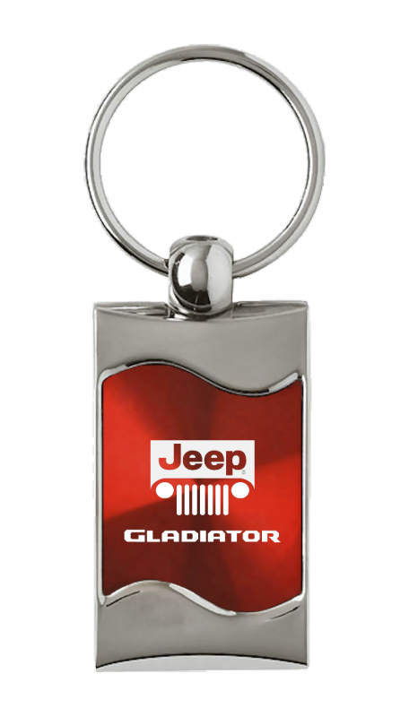 Gladiator Rectangular Wave Key Fob - Red