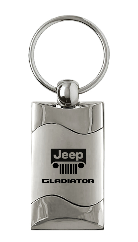 Gladiator Rectangular Wave Key Fob - Silver