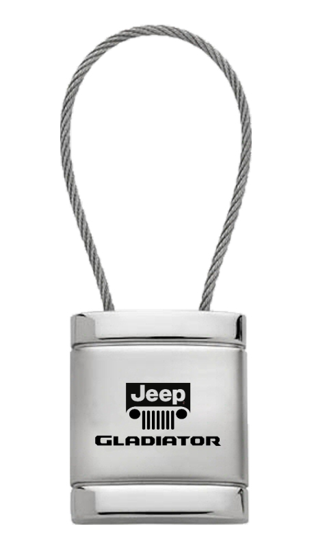 Gladiator Satin-Chrome Cable Key Fob - Silver
