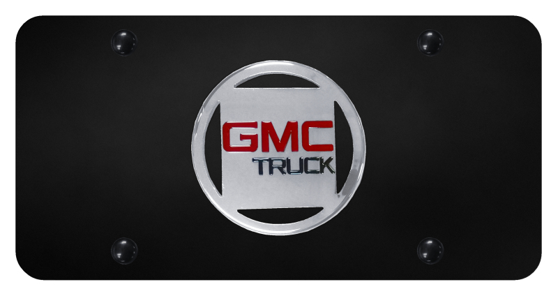 GMC License Plate - Chrome on Black