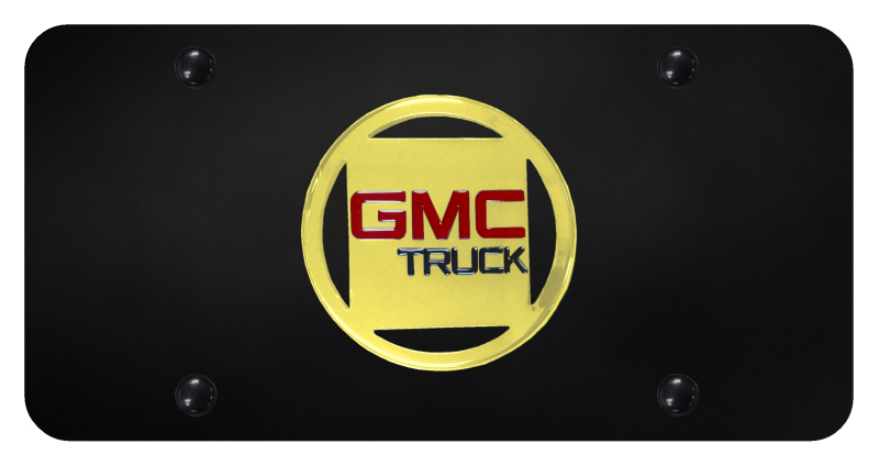GMC License Plate - Gold on Black