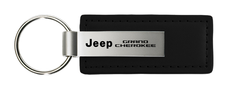 Grand Cherokee Leather Key Fob - Black