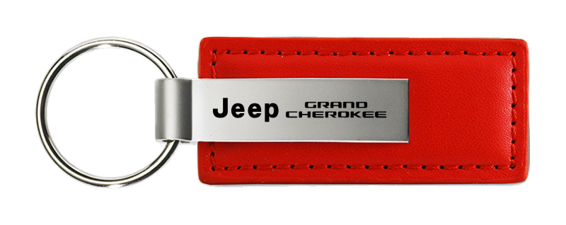 Grand Cherokee Leather Key Fob - Red