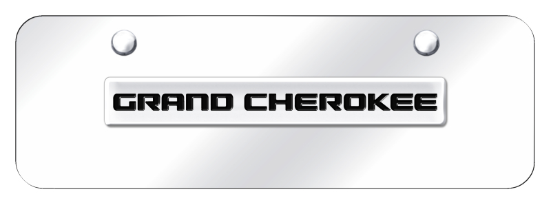 Grand Cherokee Name Mini Plate - Chrome on Mirrored