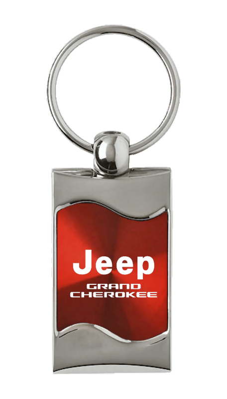 Grand Cherokee Rectangular Wave Key Fob - Red