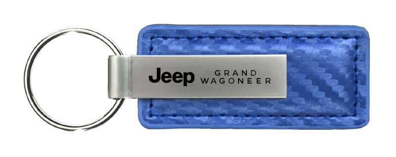 Grand Wagoneer Carbon Fiber Leather Key Fob - Blue