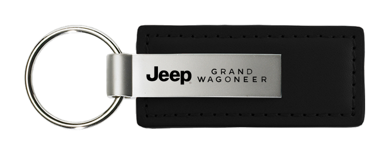 Grand Wagoneer Leather Key Fob - Black