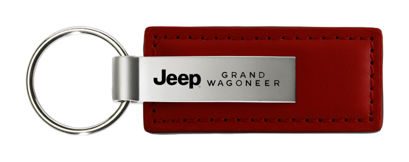 Grand Wagoneer Leather Key Fob - Burgundy