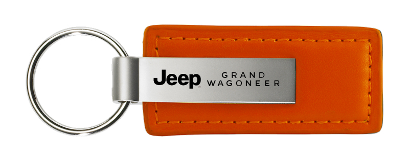 Grand Wagoneer Leather Key Fob - Orange