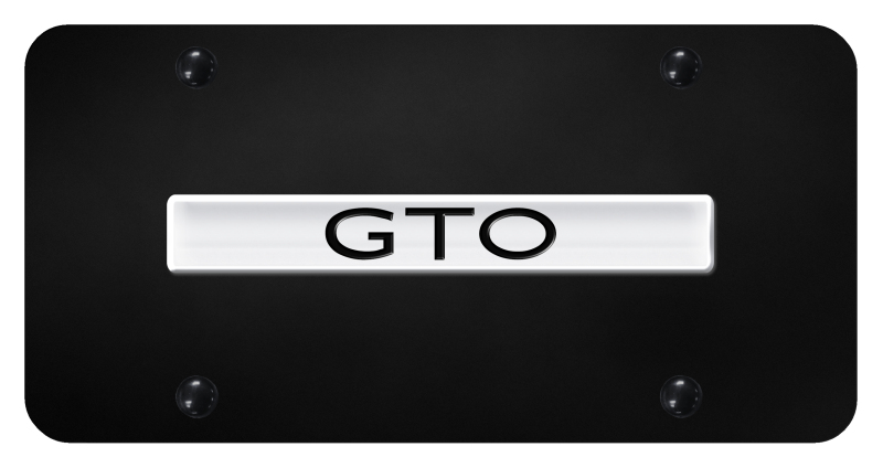 GTO Name License Plate - Chrome on Black