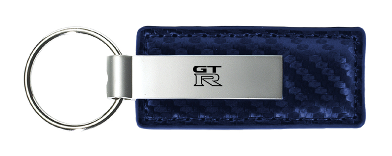 GTR Carbon Fiber Leather Key Fob - Navy