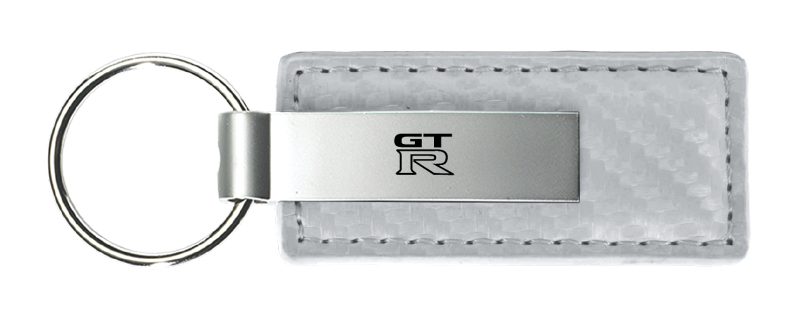 GTR Carbon Fiber Leather Key Fob - White