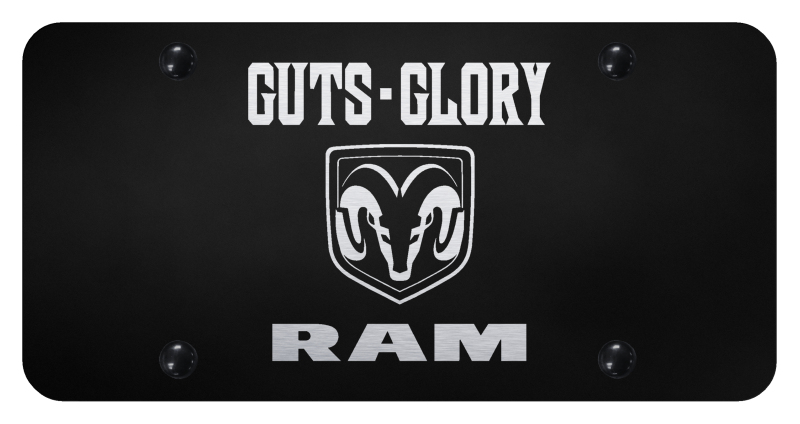 Guts - Glory - Ram License Plate - Laser Etched Black