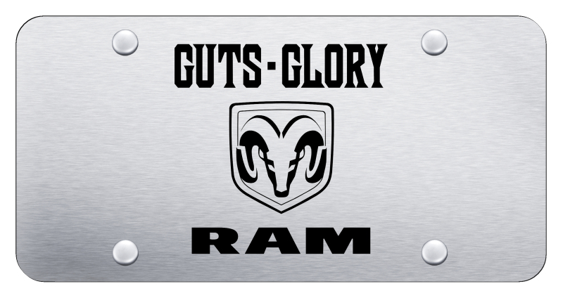 Guts - Glory - Ram License Plate - Laser Etched Brushed
