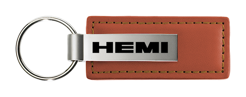 Hemi Leather Key Fob - Brown