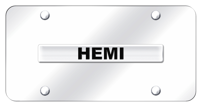 Hemi Name License Plate - Chrome on Mirrored