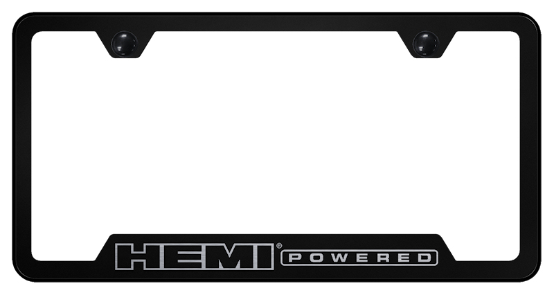 Hemi Powered Laser Etched Black Stainless Steel Cut-Out Frame