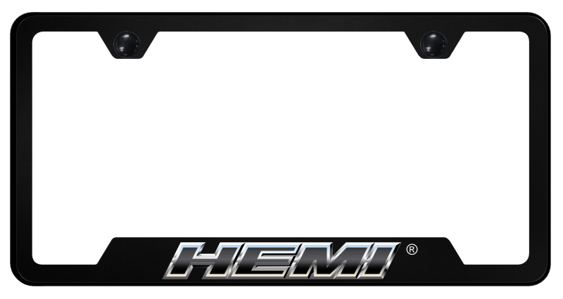 Hemi Slant Chrome PC Notched Frame - UV Print on Black
