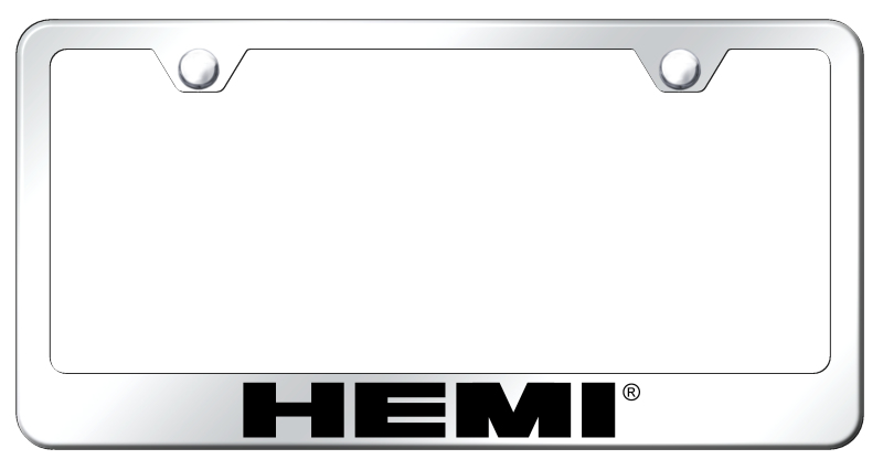 Dodge Hemi Laser Etched Stainless Steel License Plate Frame - Finish:Mirror