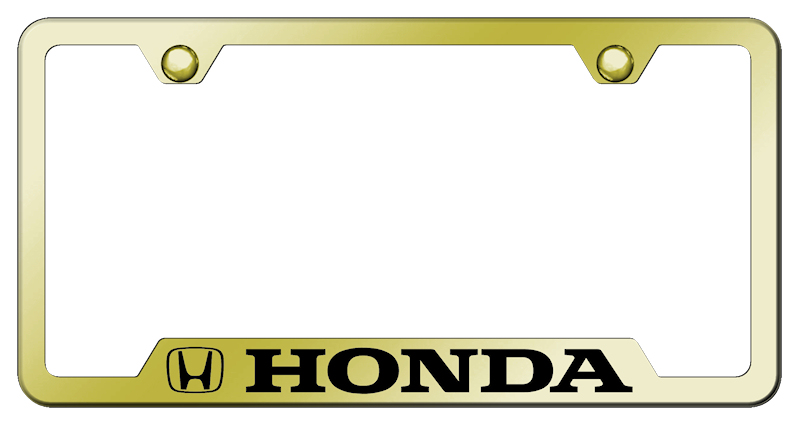 Honda Laser Etched Stainless Steel Cut-Out Frame - Finish:Gold