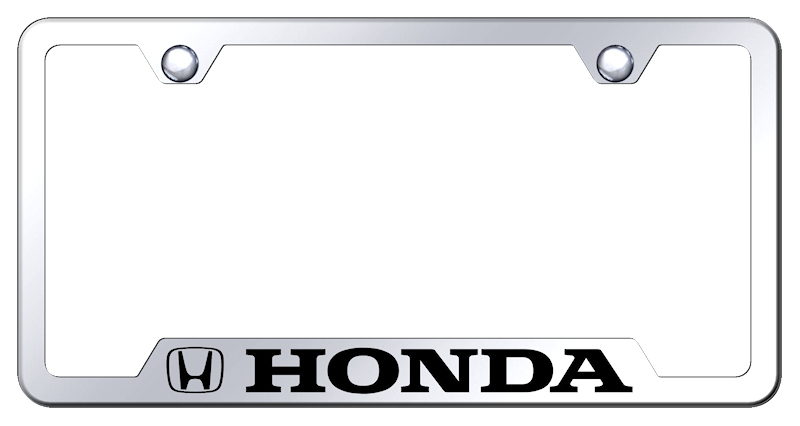 Honda Laser Etched Stainless Steel Cut-Out Frame - Finish:Mirrored