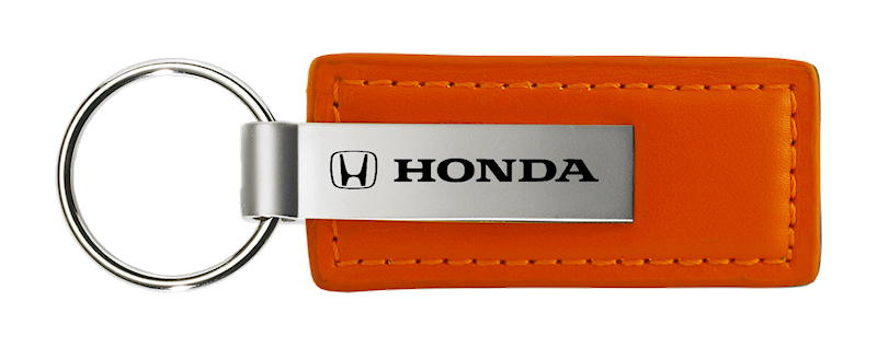 Honda Leather Key Fob - Orange