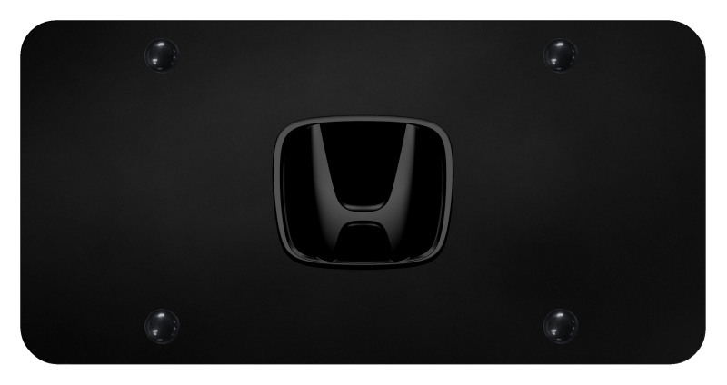Honda License Plate - Black Pearl on Black