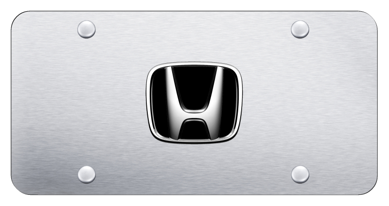 Honda License Plate - Chrome on Brushed