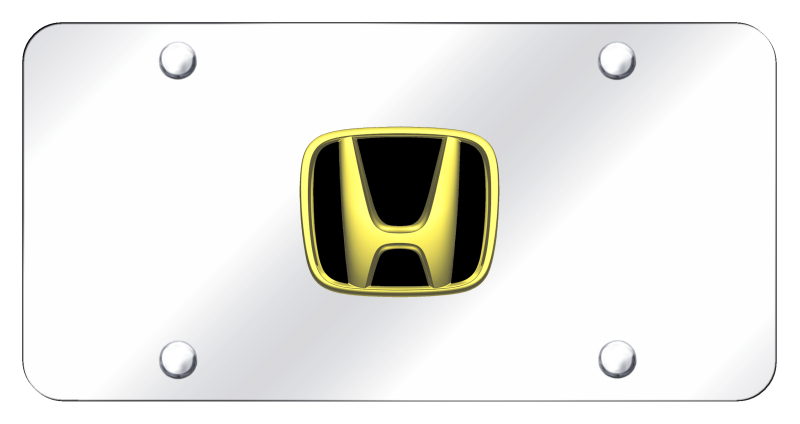 Honda License Plate - Gold on Mirrored