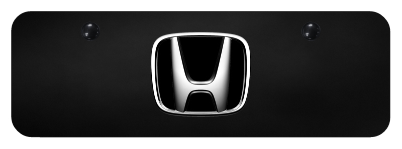 Honda Mini Plate - Chrome on Black