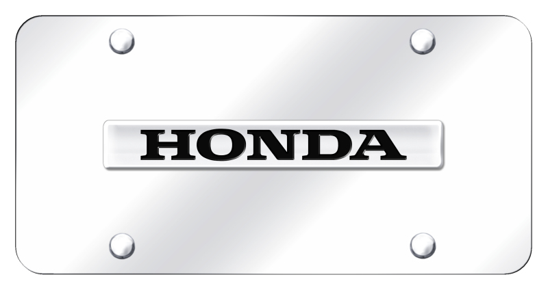 Honda Name License Plate - Chrome on Mirrored