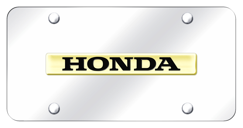 Honda Name License Plate - Gold on Mirrored