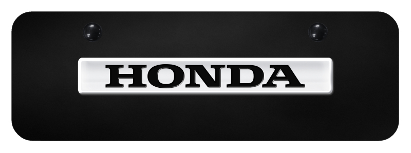Honda Name Mini Plate - Chrome on Black