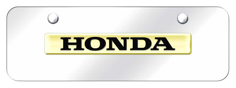 Honda Name Mini Plate - Gold on Mirrored