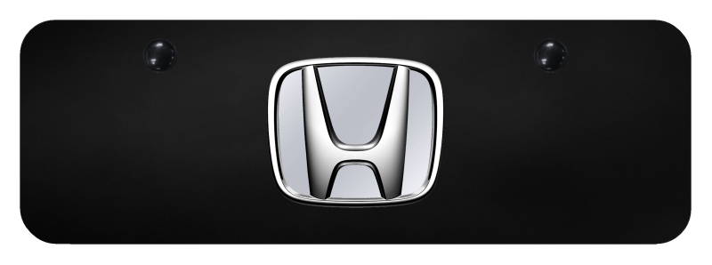 Honda (No Fill) Mini Plate - Chrome on Black