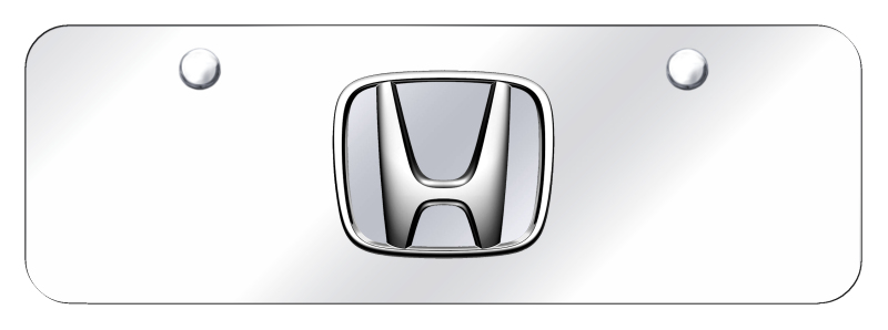 Honda (No Fill) Mini Plate - Chrome on Mirrored