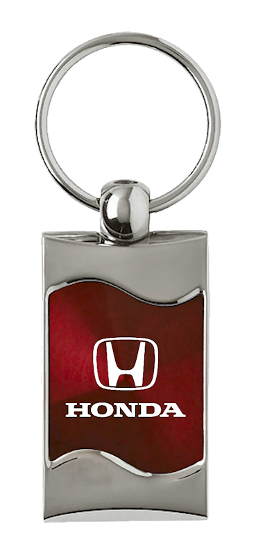 Honda Rectangular Wave Key Fob - Burgundy