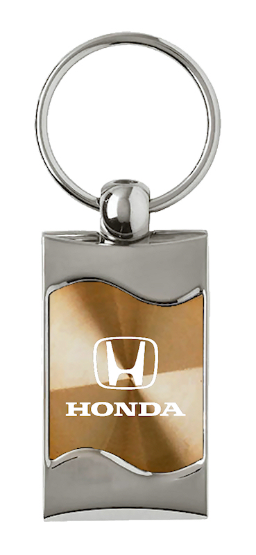Honda Rectangular Wave Key Fob - Gold