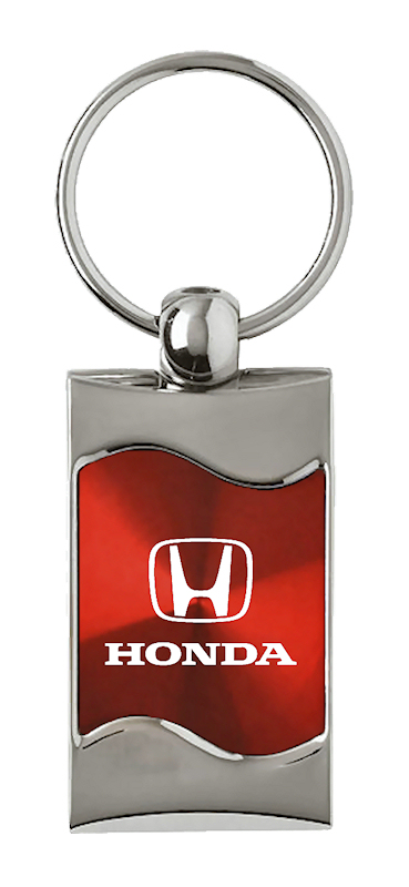 Honda Rectangular Wave Key Fob - Red