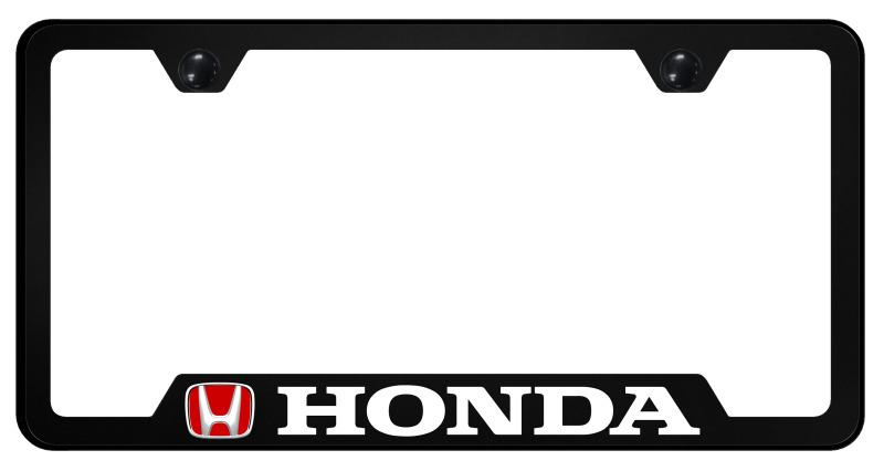 Honda (Red Fill) PC Notched Frame - UV Print on Black