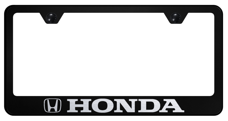 Honda Stainless Steel Frame - Laser Etched Black