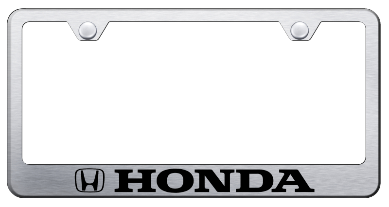 Honda Laser Etched Stainless Steel License Plate Frame - Finish:Brush