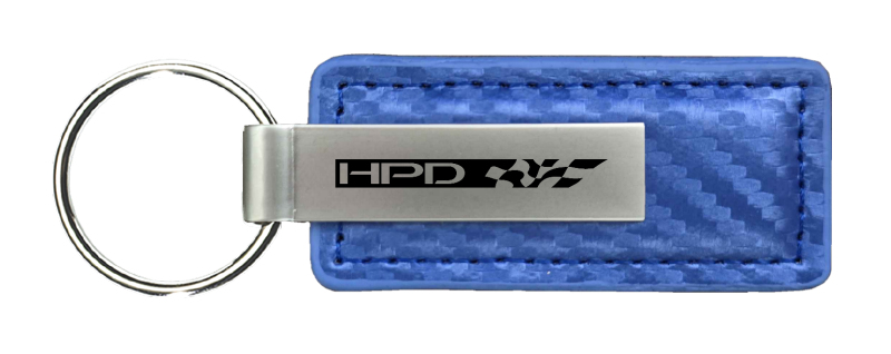 HPD Carbon Fiber Leather Key Fob - Blue