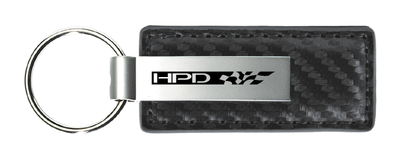 HPD Carbon Fiber Leather Key Fob - Gun Metal
