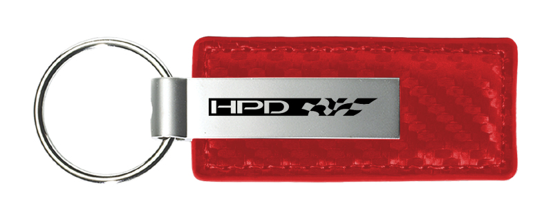 HPD Carbon Fiber Leather Key Fob - Red