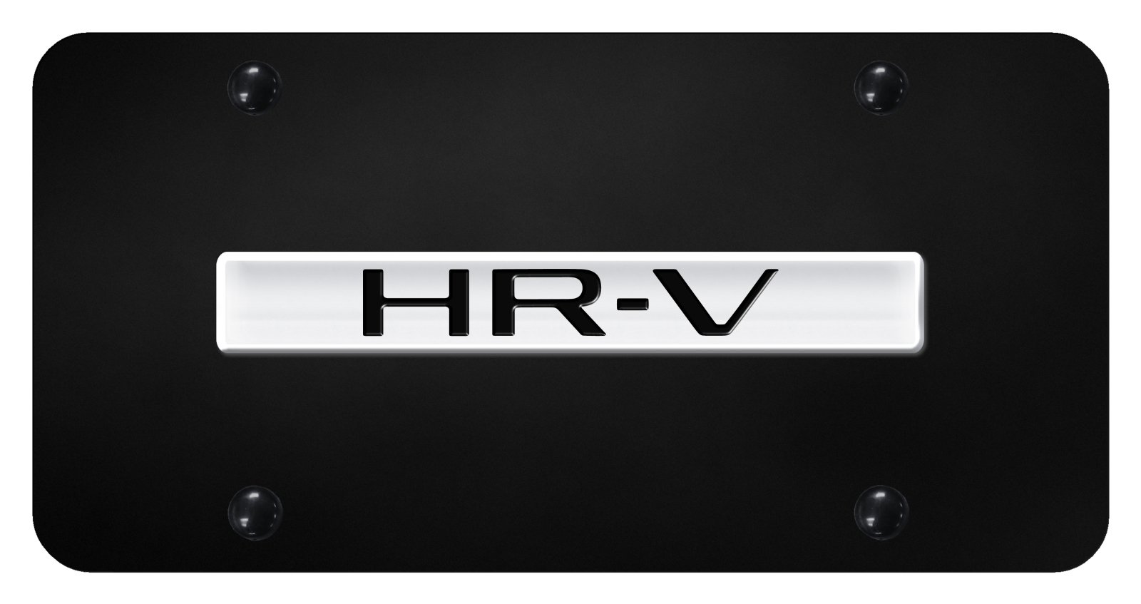 HR-V Name License Plate - Chrome on Black