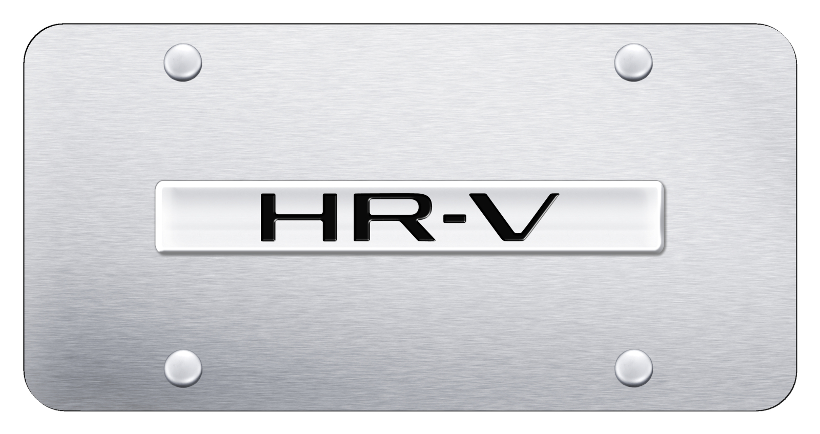 HR-V Name License Plate - Chrome on Brushed