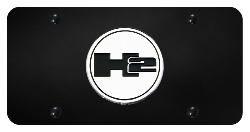 Hummer H2 License Plate - Chrome on Black