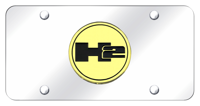 Hummer H2 License Plate - Gold on Mirrored